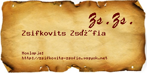 Zsifkovits Zsófia névjegykártya