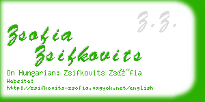 zsofia zsifkovits business card